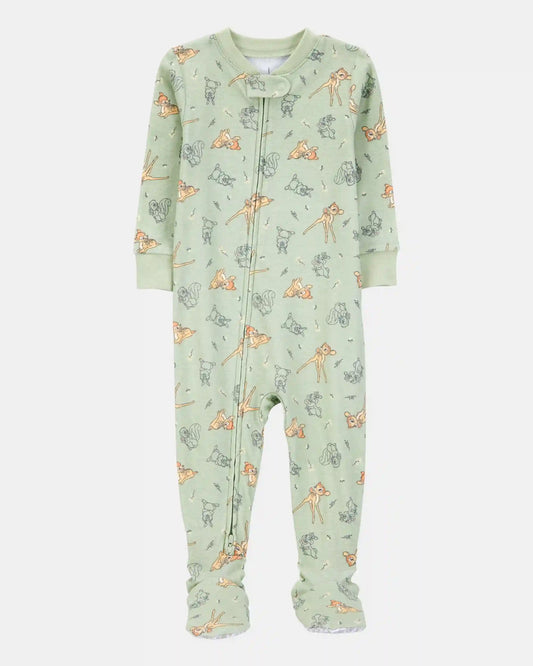 Baby Girl Bambi Snug Fit Cotton Footie 1-Piece Pajamas