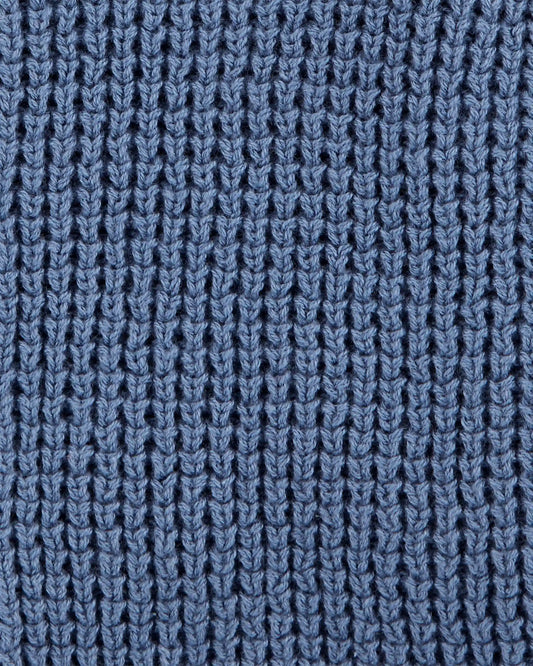 Baby Hooded Waffle Knit Cardigan - Navy Blue