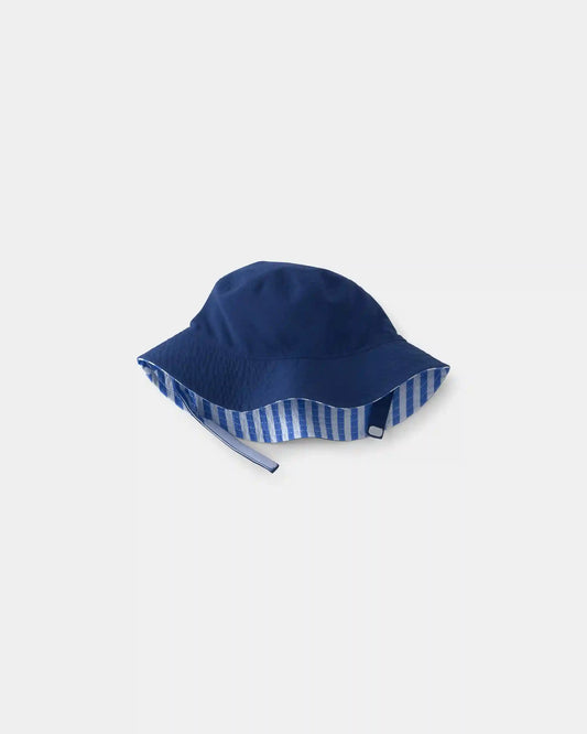 Baby Boy Reversible Stripe Swim Hat - Blue