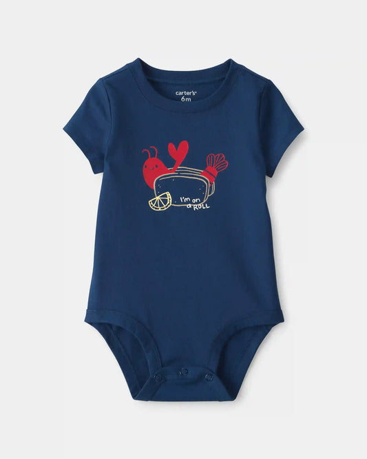 Baby Lobster Graphic Bodysuit - Blue