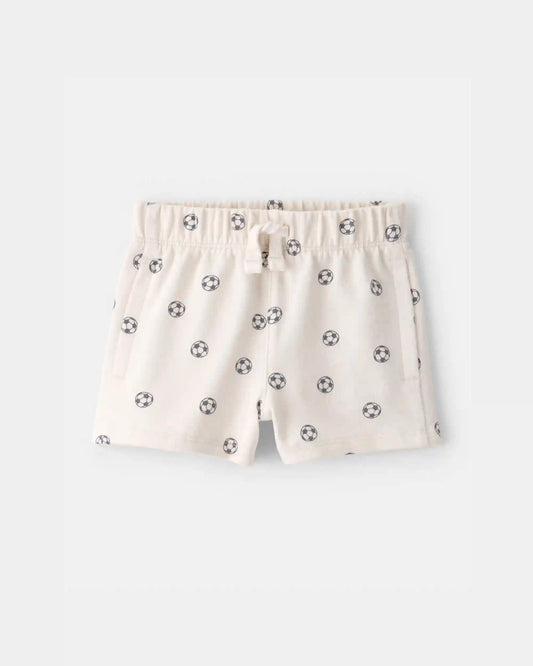 Baby Soccer French Terry Shorts - Ivory