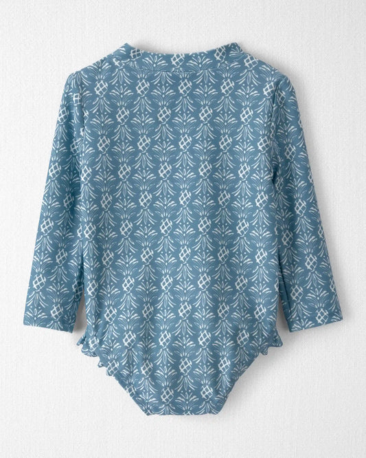 Baby Girl Recycled Rashguard Swimsuit in Bloom Lagoon