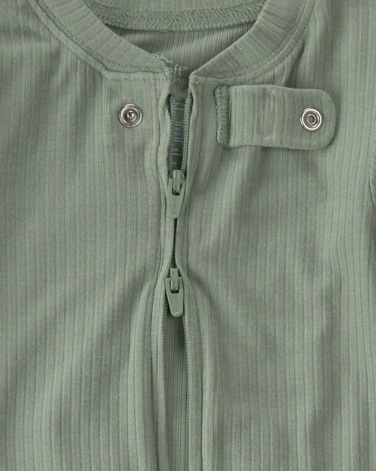 Baby PurelySoft 2-Way Zip 1-Piece Pajama - Green