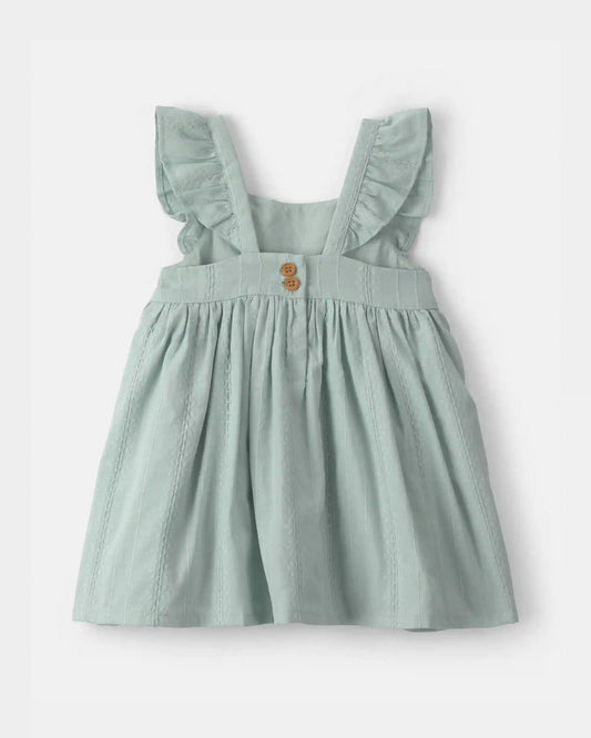 Baby Girl Ruffle-Sleeve Dress - Green
