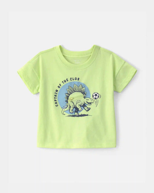 Baby Boy 'Captain Of The Club' Dinosaur Graphic Tee - Green