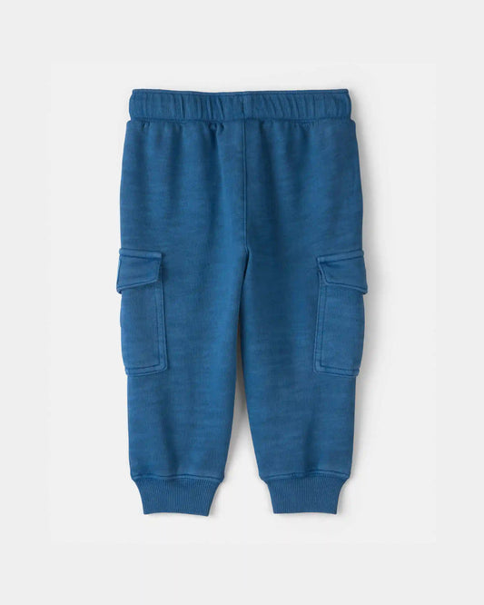 Baby Boy French Terry Cargo Knit Joggers - Blue