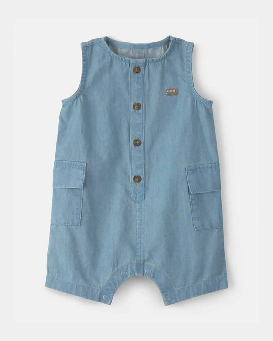 Baby Beach Cruiser Chambray Sleeveless Romper
