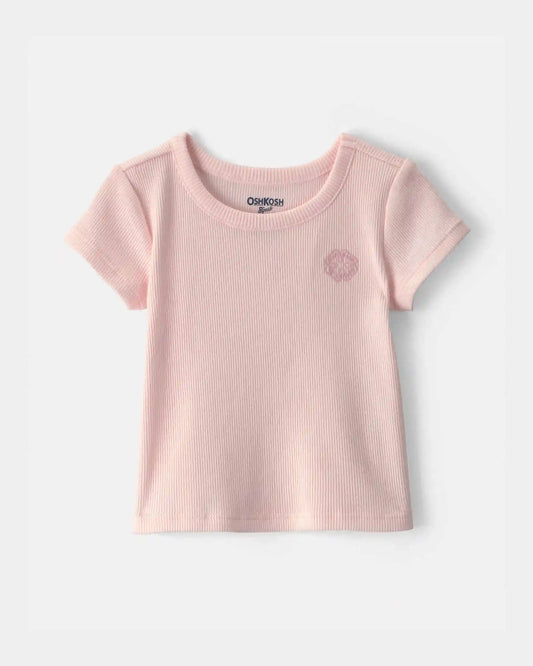 Baby Girl OshKosh Logo Ribbed Tee - Pink