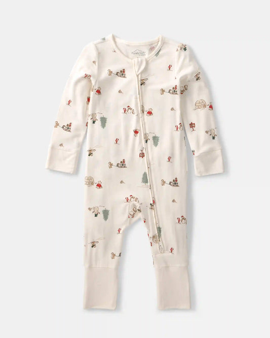 Baby North Pole PurelySoft™ 2-Way Zip Sleep & Play Pajamas - Cream
