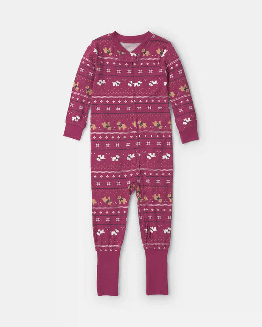 Baby 1-Piece Fair Isle PurelySoft™ Snug Fit Pajama - Burgundy