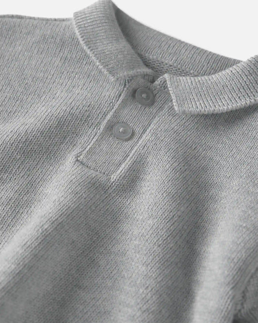 Baby Boy Organic Cotton Sweater Knit Polo