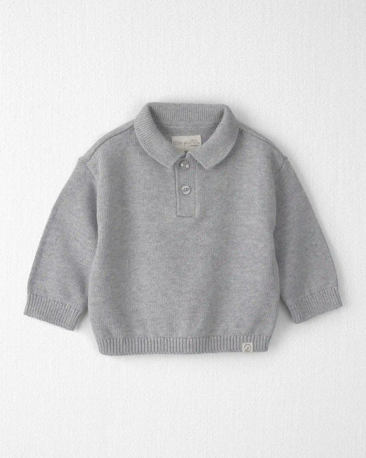 Baby Boy Organic Cotton Sweater Knit Polo