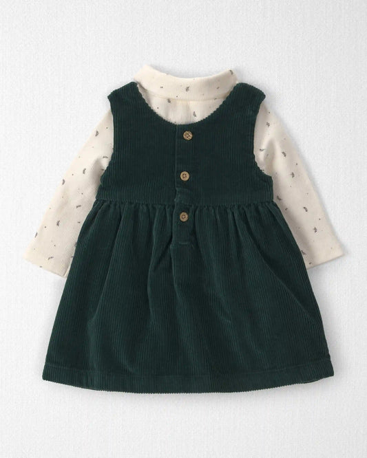 Baby Girl 2-Piece Organic Cotton Corduroy Jumper Set