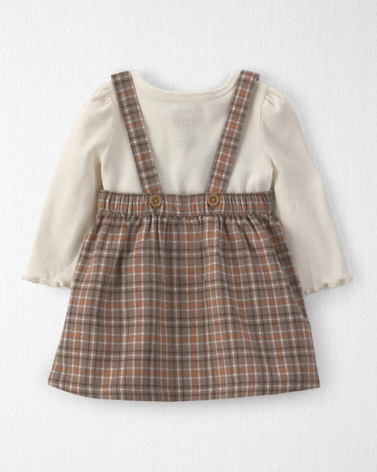 Baby Girl 2-Piece Organic Cotton Plaid Jumper Set