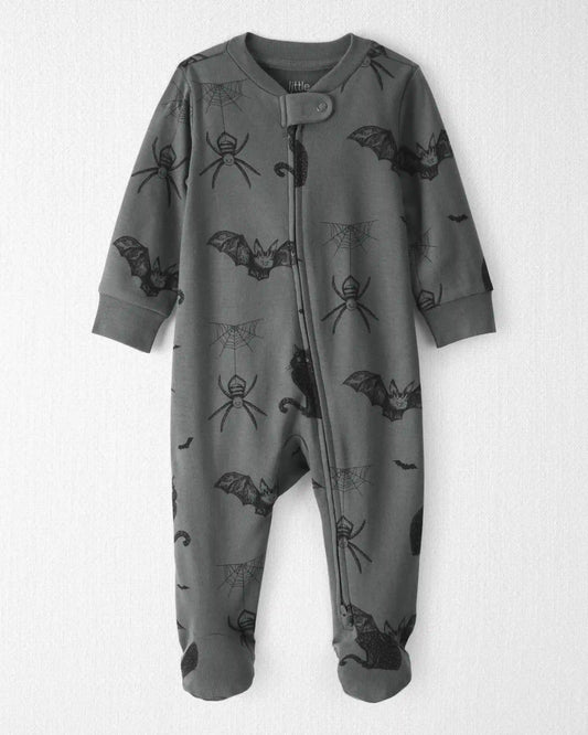 Baby Organic Cotton Sleep & Play Pajamas in Spooky Creatures