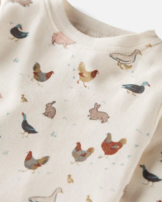 Baby Organic Cotton Pajamas in Farm Friends