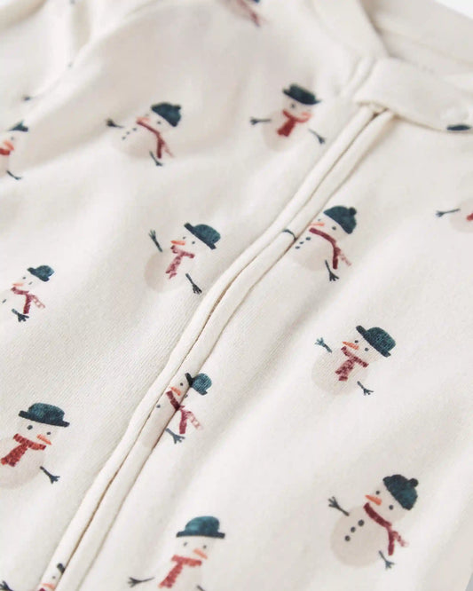 Baby Organic Cotton Sleep & Play Pajamas in Snowman