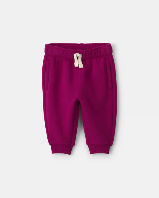 Baby Girl Fleece Pants - Maroon