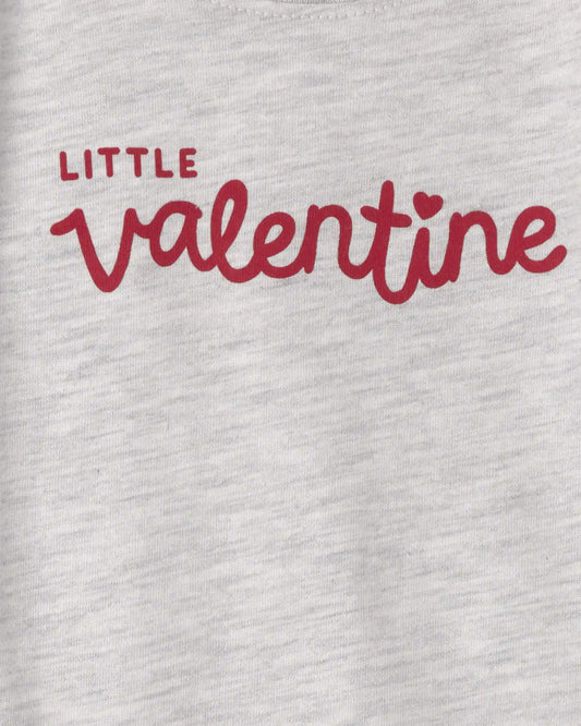Baby 'Little Valentine' Long-Sleeve Graphic Bodysuit - Grey