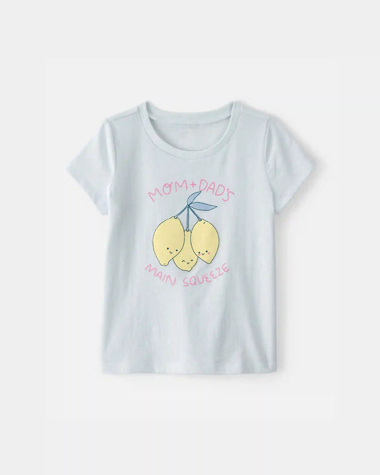 Toddler Girl 'Main Squeeze' Lemon Graphic Tee - Blue