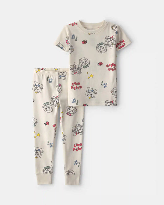 Toddler 2-Piece CoComelon Short-Sleeve Pajama Set - Cream