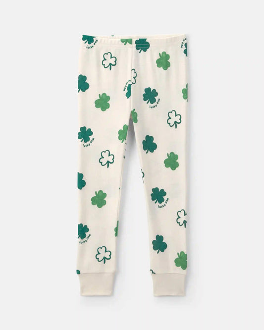 Toddler St Patrick's Day Cotton Snug Fit 2-Piece Pajama Set - Green/Cream