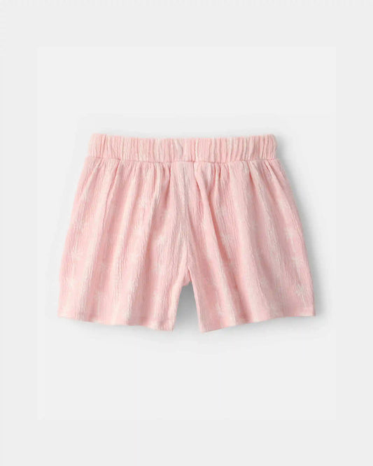 Girls Palm Tree Gauze Shorts - Pink