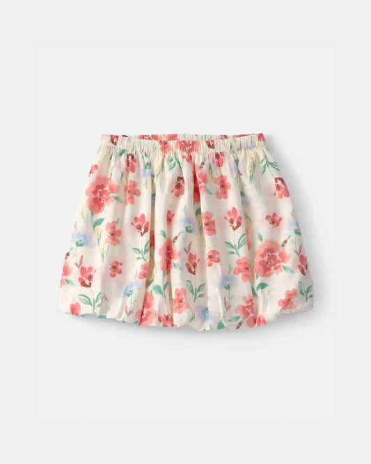 Girls Floral Skirt - Cream