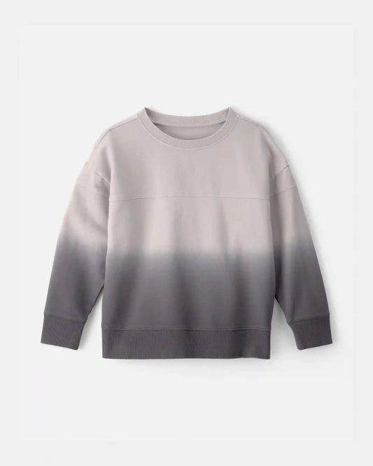 Boys Ombre French Terry Pullover Sweatshirt - Grey