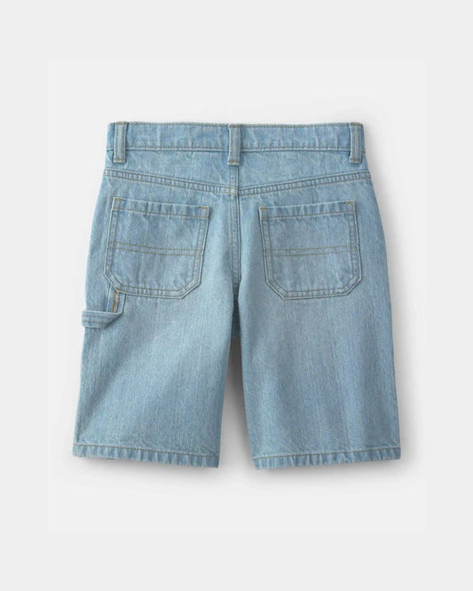 Boys Denim Utility Shorts - Light Wash