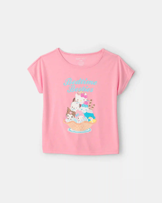 Girls 2-Piece Hello Kitty® Short-Sleeve Pajama Set - Pink
