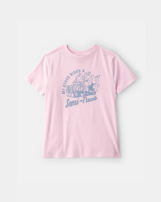 Boys Semi-Truck Graphic Tee - Pink