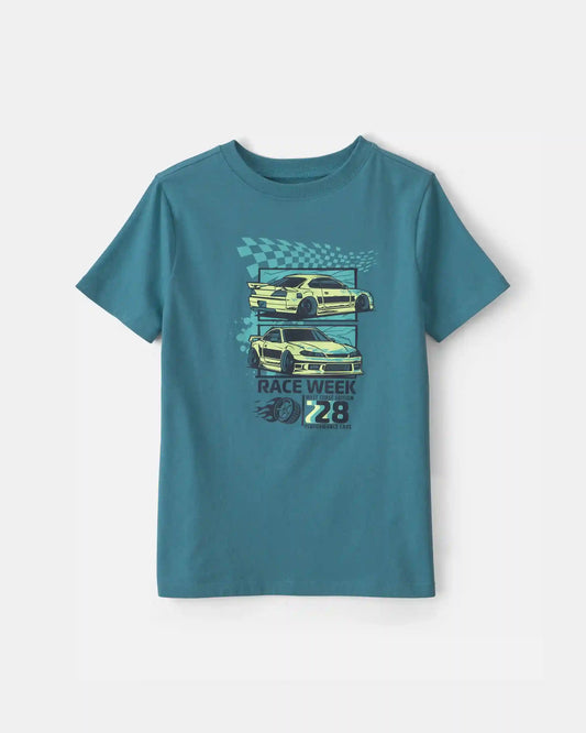 Boys Race Car Graphic Tee - Blue