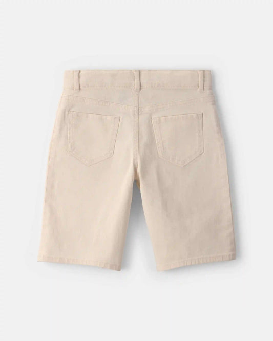Girls Twill Baggy Shorts - Cream
