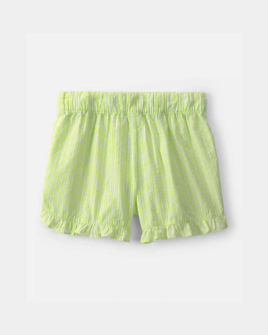 Girls Ruffle-Trim Shorts - Green