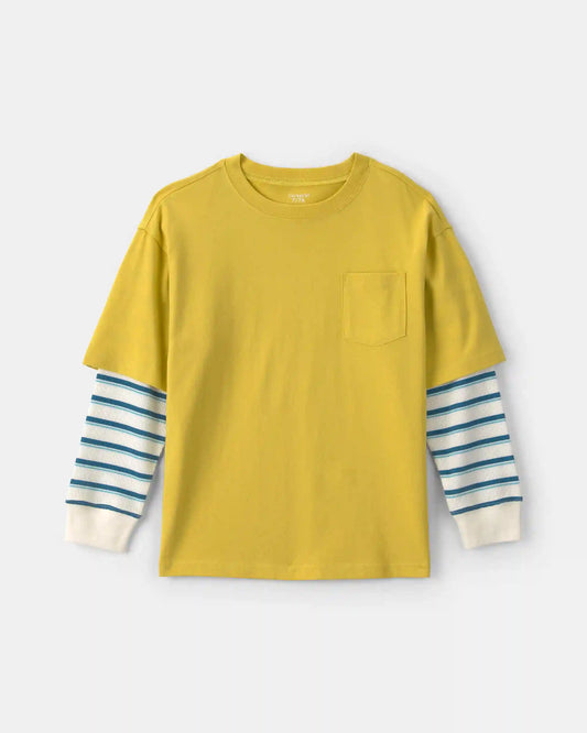 Boys Striped Long-Sleeve T-Shirt - Yellow/Cream