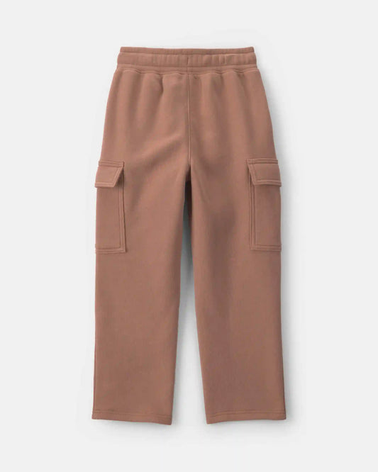 Boys Fleece Cargo Pants - Tan