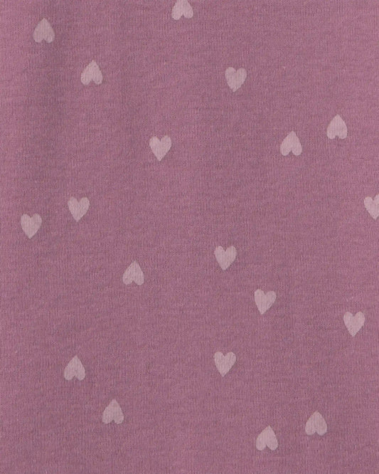 Girls Heart Long-Sleeve Rib Top - Purple