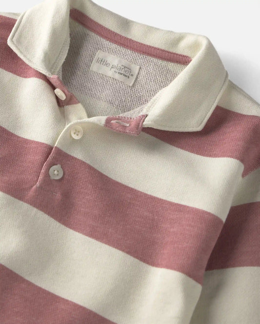 Girls Organic Cotton French Terry Rugby Polo