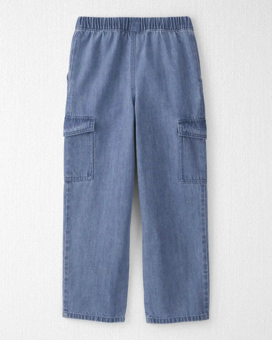 Kids Organic Cotton Denim Cargo Pants