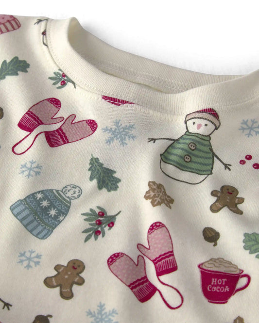 Girls 2-Piece Organic Cotton Pajamas in Winter Wonderland