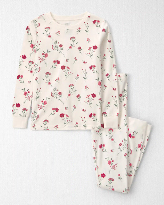 Girls 2-Piece Organic Cotton Pajamas in Rosethorn Hollow