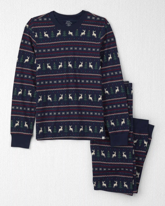 Adult 2-Piece Organic Cotton Fair Isle Pajamas