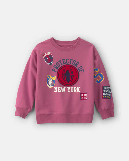 Kids ©Marvel Spider-Man French Terry Pullover Sweatshirt - Pink