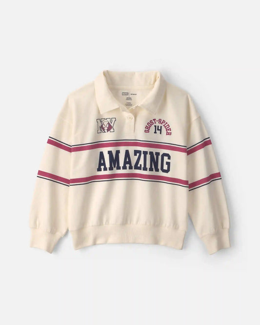 Kids ©Marvel Spider-Man French Terry Pullover Sweatshirt - Cream