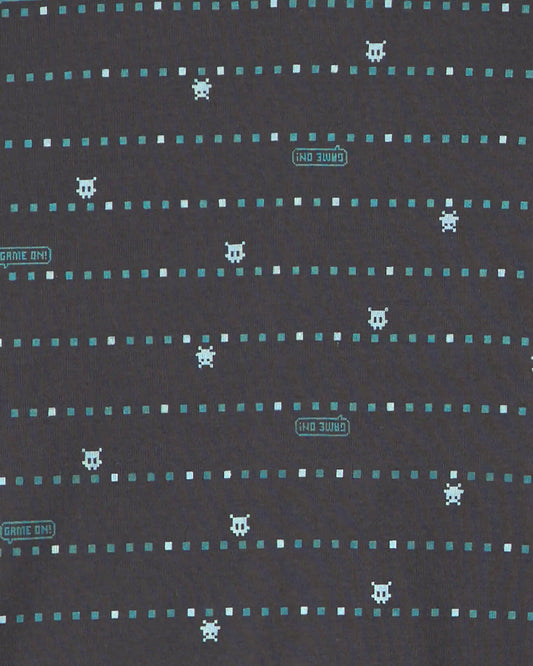 Boys Gaming 100% Cotton 6-Piece Pajama Sets - Teal/Black