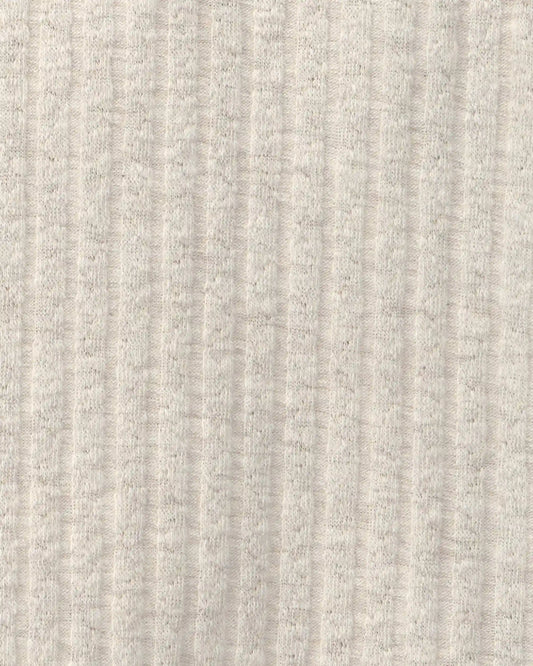 Girls Ribbed Long-Sleeve Henley T-Shirt - Cream