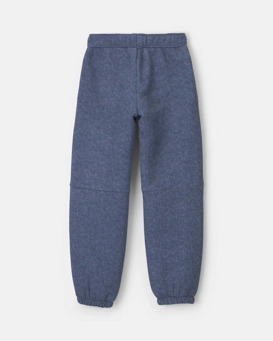 Girls Chambray Fleece Joggers - Medium Wash