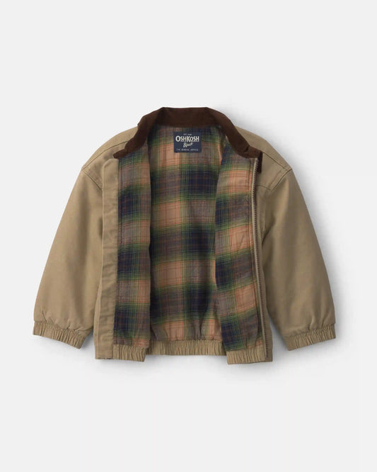 Toddler Boy Utility Barn Jacket - Khaki/Brown