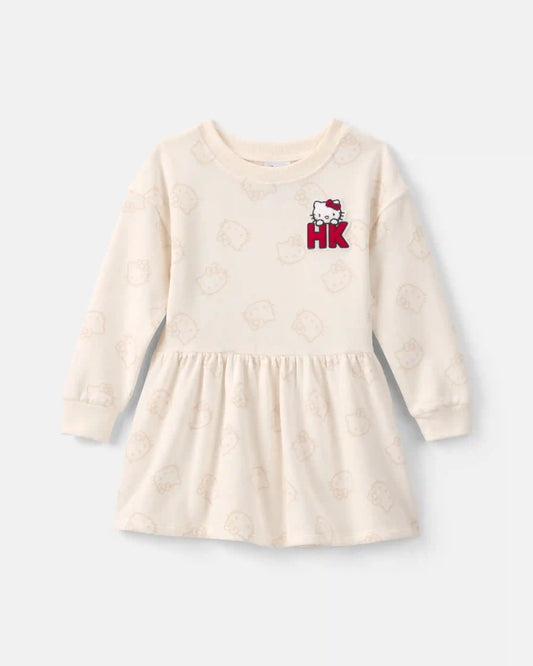 Toddler Girl Hello Kitty® Heart Long-Sleeve Layered Dress - Cream